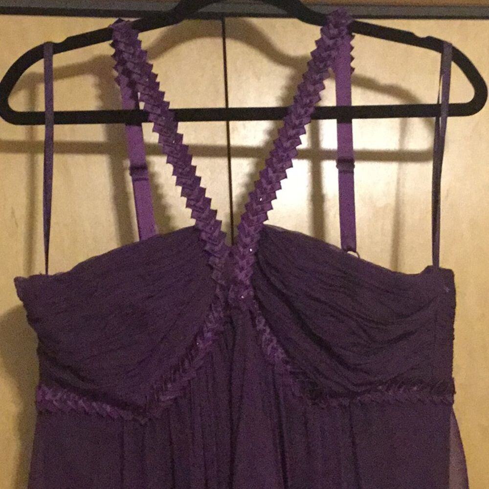 - BCBGmaxazria two tone chiffon pleated grap… - Picture 3 of 14